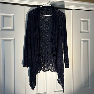 Navy Lace Cardigan